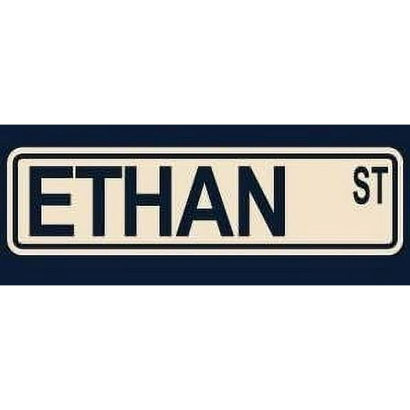 Ethan Street Sign - Vinyl Sticker Decal Wall Art Decor - Beige