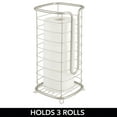 thumbnail image 2 of mDesign Metal Free Standing Toilet Paper Stand, Holds 3 Rolls - Satin, 2 of 4