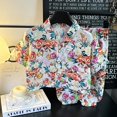 thumbnail image 1 of Conjunto de pijamas de seda para niños, traje de aire acondicionado de algodón Artificial de verano, ropa de hogar de seda de algodón para niños, conjunto de dos piezas para niños Cl, 1 of 5
