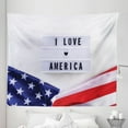 thumbnail image 1 of 4th of July Tapestry, Modern I Love You America Text American Flag on Plain Backdrop, Fabric Wall Hanging Decor for Bedroom Living Room Dorm, 5 Sizes, Pastel Purple Multicolor, by Ambesonne, 1 of 1