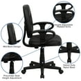 thumbnail image 5 of Flash Furniture Mid-Back Black Leather Swivel Ergonomic Task Office Chair with Adjustable Arms, 5 of 12