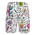 thumbnail image 6 of Kll Fun Animal With Unicorn Men'S Casual Summer Beach Shorts Hawaiian Shorts With Pockets-Medium, 6 of 9