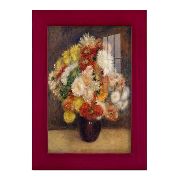 Bouquet of Chrysanthemums -Framed Print w/glass-Cherry Red