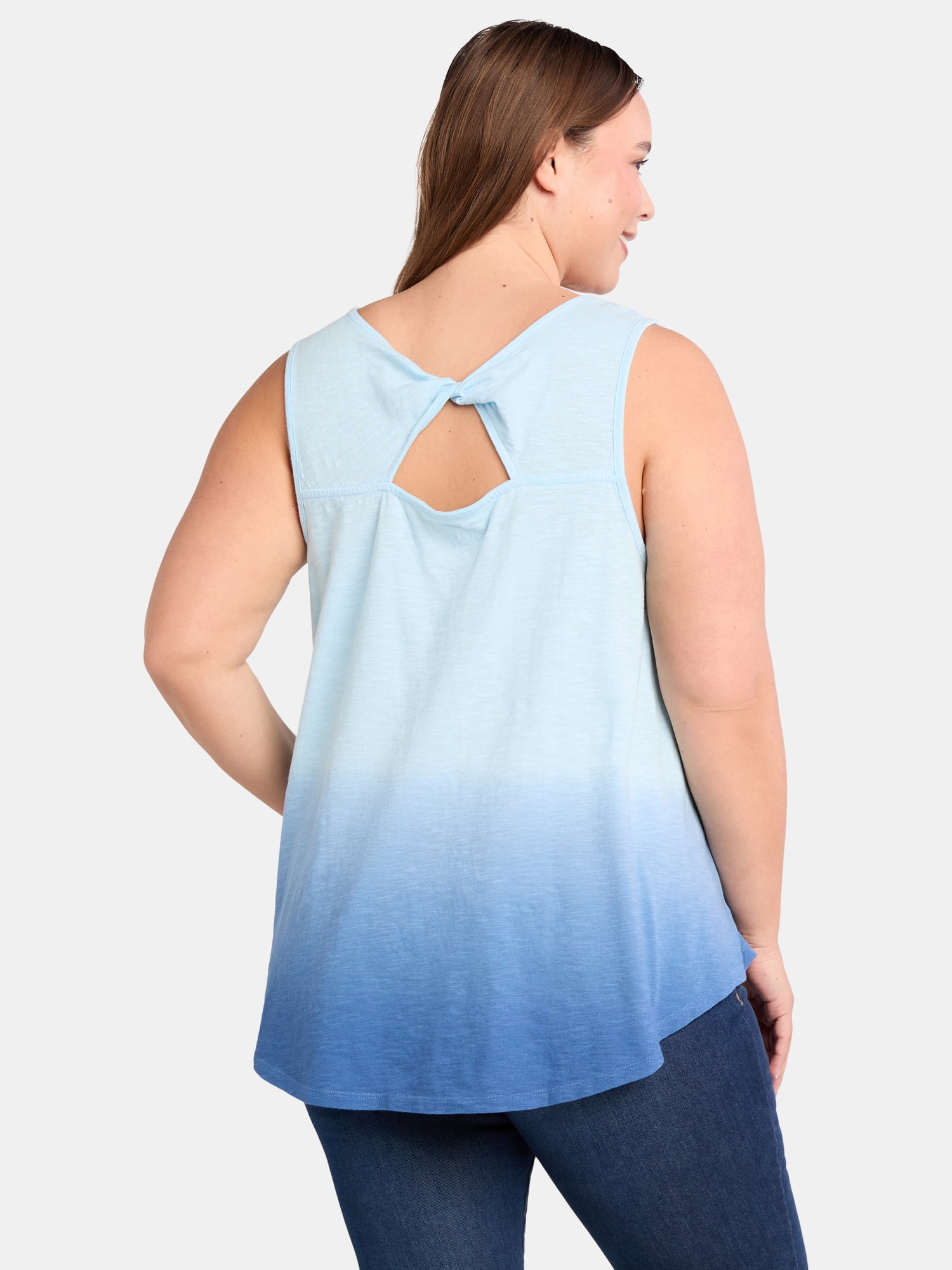 Terra & Sky Women’s Plus Size Twist Back Tank Top, Sizes 0X-5X