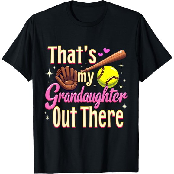 Playful Comfort Tee - Proud Softball Grandma Cute Granddaughter Support Apparel T-Shirt