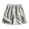 thumbnail image 5 of Men's Spandex Ice Silk Casual Shorts, Cool Silky Breathable Drawstring Elastic Waist Deep Side Pockets Elastic Leg Opening Pants for Summer Daily | TruHer,Gray M, 5 of 9