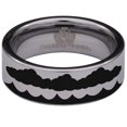 thumbnail image 2 of Ocean Waves Clouds and Trees Scenery Tungsten Carbide Ring, 2 of 9