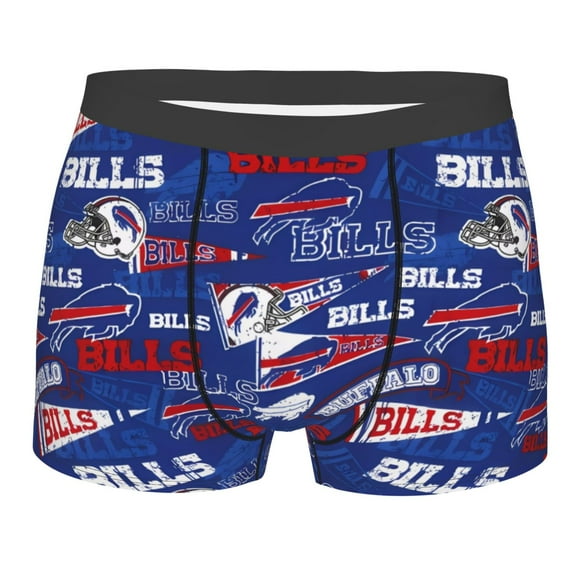 Buffalo Team Men's Boxer Briefs American Football Customized Briefs Adult Boxer Briefs Breathable and Sweat-Wicking Underpants Soft Stretch Fabric and Elastic Waistband Fan Gifts