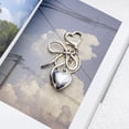 thumbnail image 4 of Bottone Simple Metal Bowknot Heart Charm Keychains Fashion Hang1ng Ornament Pendant Car Keyring Backpack Decoration Bag Charm, 4 of 7