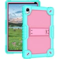 thumbnail image 2 of FIEWESEY for Urao C107/Jeazans OC101/C107 10.1 inch Tablet Hybird Case Kids Friendly with Stand case Cover for HiGrace C107/ZOFYWNAS C107/Freeski C107/Pswarfd 10.1 inch Tablet (Green/Pink), 2 of 8