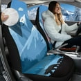 thumbnail image 2 of Garronmavis Snowy Mountain 2 PCS Fluffy Car Seat Covers for Front Seat Cushion Auto Seats Cover Car Bucket Seats Covers Universal fit for SUV Sedan Van, 2 of 7