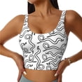 thumbnail image 2 of Uemuo Hand Drawn Snake Pattern Women's Sports Bra - High Impact Support, Breathable, and Comfortable Athletic Bra for Running, Yoga, and Workouts, 2 of 9