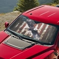 thumbnail image 3 of KUIFORTI Eagle Car Windshield Sun Shade Foldable American Flag Sunshade Front Window Cover Sun Visor Protector Accessories for Truck SUV Sedan Hatchback Van (66.53×34.44 Inch), 3 of 6