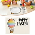thumbnail image 2 of WUXIAB Fabric Table Mat,Daily Table Mat,Spring Theme Mat,Spring Table Cover,12x18 Inch Easter Placemat Set of 4,Bunny Riding Rainbow Egg Hot Air Balloon Design,Spring Holiday Table Mats, 2 of 4