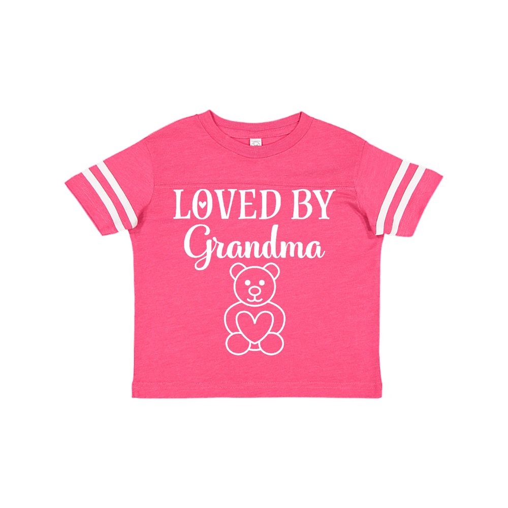 Inktastic Loved By Grandma Teddy Bear Grandkids Toddler Short Sleeve T-Shirt Unisex Football