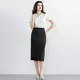 thumbnail image 2 of Women's Slim Fit Pencil Skirt Mid Length Stretchy High Waist Bodycon Elegant Formal Business Work Attire Wear, 2 of 2