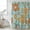 Green Blue, variant on Gray Green Boho Floral Shower Curtain, Waterproof Shower Curtains for Bathroom, Vintage Abstract Art Ethnic Flowers Washable Fabric Bathtub Curtain Set Bath Decor with 12 Hooks Long 72"x84"