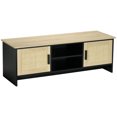 thumbnail image 1 of HOMCOM TV Cabinet Entertainment Center with 2 Cable Managements Natural, 1 of 10