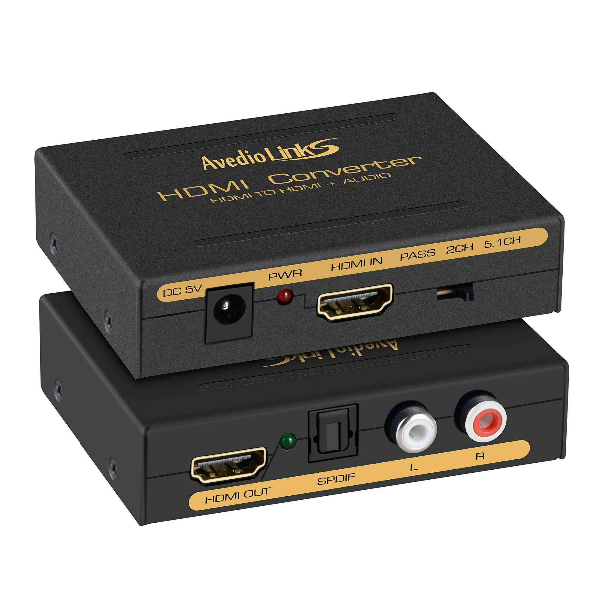 4K HDMI Audio Extractor Splitter avedio links 1080P HDMI to HDMI Audio Converter Optical Toslink SPDIF RCA L R Stereo Analog Audio HDMI Audio Adapter for Fire Stick Blu Ray Player