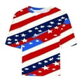 thumbnail image 4 of Cavosen Patriotic Tops for Women Petite Patriotic Short Sleeve Round Neck Shirts American Flag Print Shirts Lady XL Independence Day Casual Tops Funny 4th of July Tunic Tees 2025 Patriotic Blouses, 4 of 4