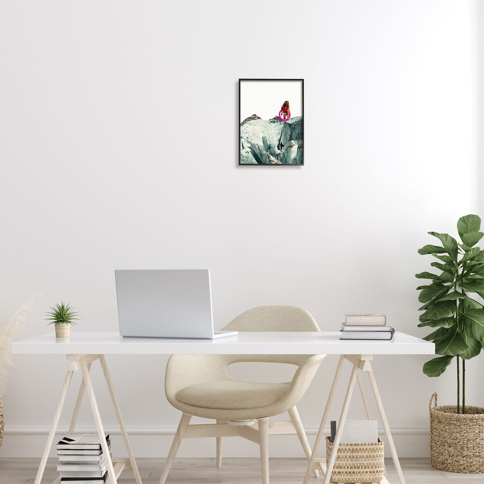 Surreal Icy Mountain Person Abstract Photography Collage Abstract Graphic Art Framed Art Print Wall Art