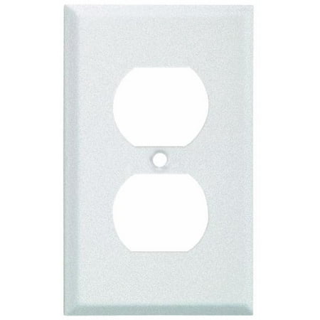 Pro-White Steel Wrinkle Outlet Wall Plate