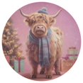 thumbnail image 3 of 15 Inch Round Grid Plate Mats Heat Non-Slip Resistant PVC Placemats for Kitchen Dining Table Decor Cow Wearing Christmas 1PCS, 3 of 5