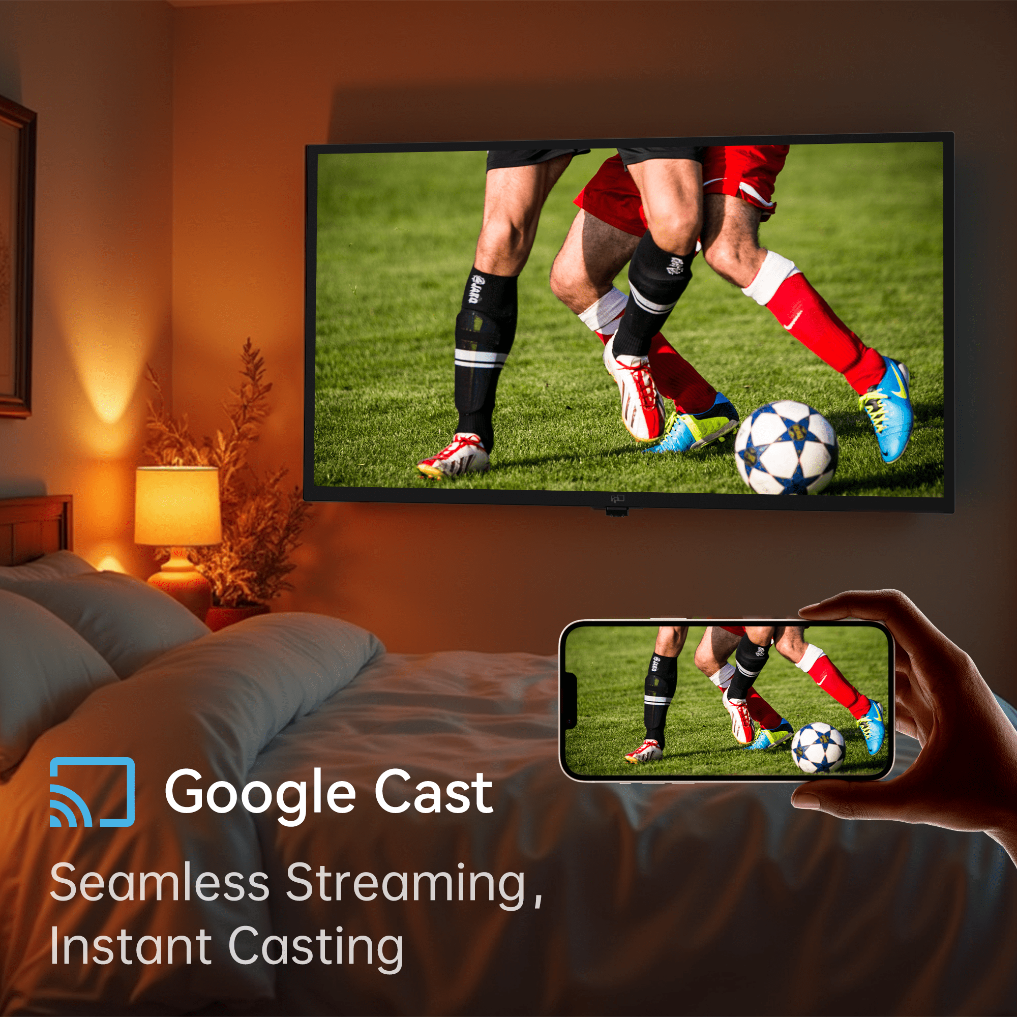 FPD 32-inch Smart TV, 720P HD Android TV with Google Play Built-in Chromecast, Dolby Audio, Hdr 10, Flat Television with Assistant Voice Control