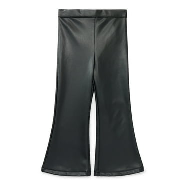 Wonder Nation Toddler Girls Faux Leather Pull On Flare Pants, Sizes 12M-5T