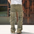 thumbnail image 6 of RYDCOT Stacked Jeans Men Risen Skinny Ripped Jeans Slim Fit Denim Pants Y2K Goth Harajuku Emo Jeans Trouser Coffee, 6 of 8