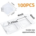 thumbnail image 3 of Contenedores para alimentos Evnlo, paquete de 100, tipo clamshell de plástico transparente, 3 of 6