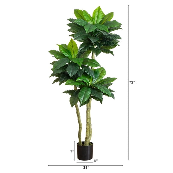 Nearly Natural 6ft. UV Resistant Artificial Bird Nest Fern Tree (Indoor/Outdoor)