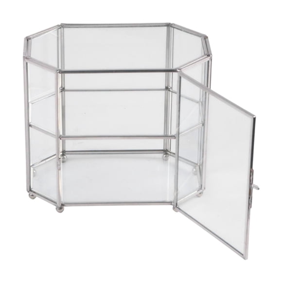 Caja organizadora para presentación de joyas geométrica, caja decorativa, organizador de recuerdos, baratija de almacenamiento, joyero de vidrio, para