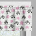 thumbnail image 3 of Ambesonne Leaf Print Window Valance, Zebra Silhouette Leafage, 54" X 18", Pink Pale Grey, 3 of 5