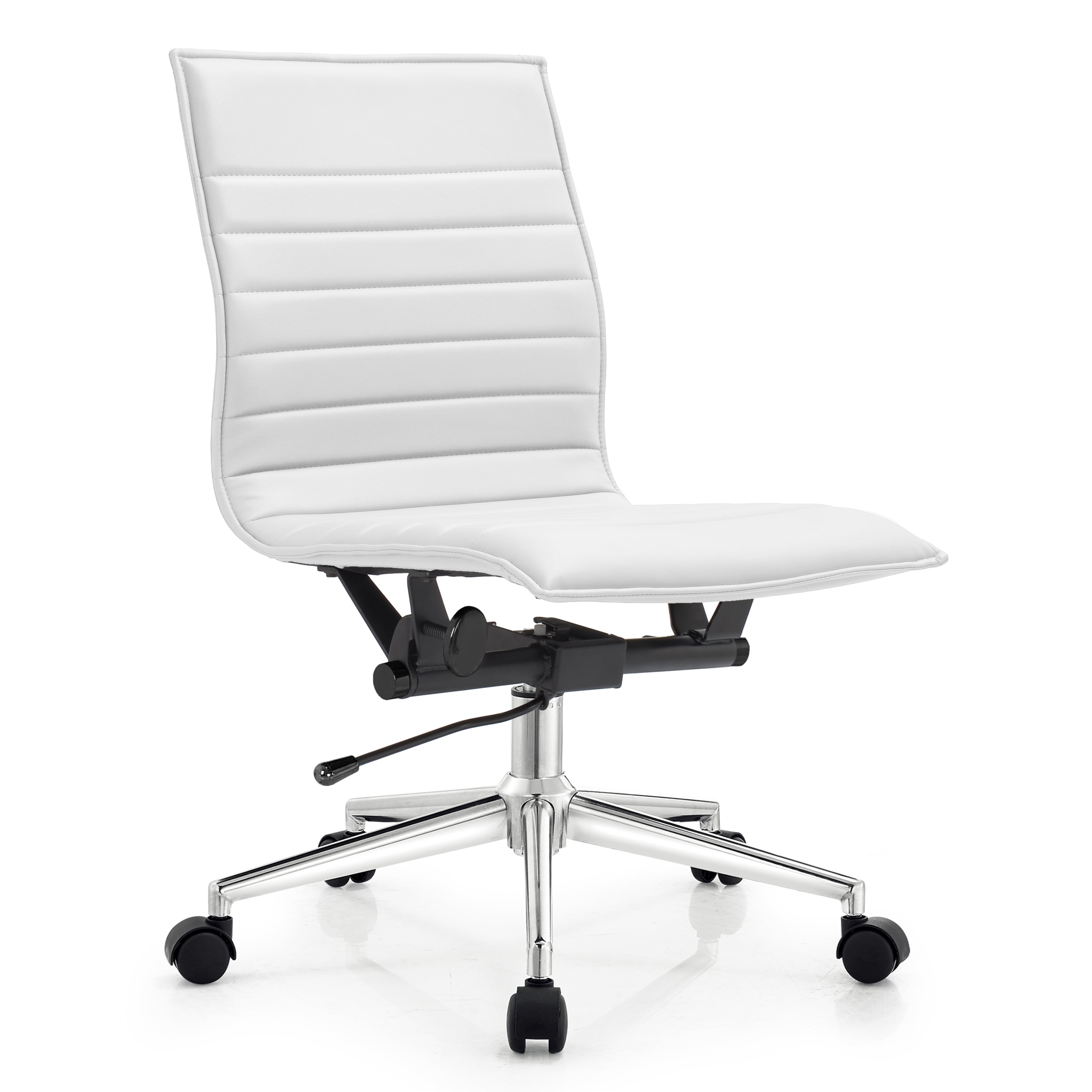 White leather office chair no arms discount