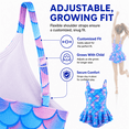 thumbnail image 5 of Girls One Piece Swimsuit Toddler Bathing Suit with Mermaid Scales Printed, Toddler Swimsuit Girl for Adjustable Age 5-6 Years, 5 of 9