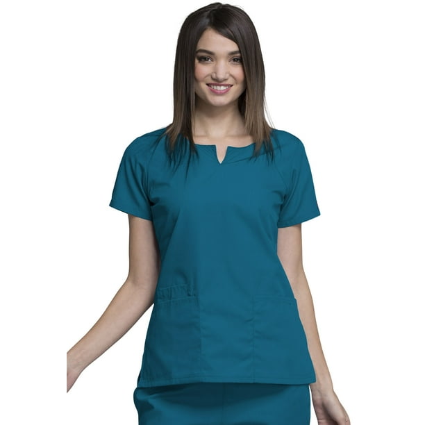 Cherokee Cherokee Workwear Scrubs Top for Women Round Neck Plus Size