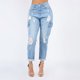 thumbnail image 4 of Pantalones Vaqueros de Bolsillo Con Cremallera Y Vendaje Con Agujeros Para Mujer, Pantalones Vaqueros Informales Acampanados de Pierna Ancha Odeerbi  ODB-6, 4 of 8