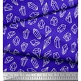 thumbnail image 2 of Soimoi Blue Cotton Cambric Fabric Crystal Stone Geometric Printed Craft Fabric by the Yard 42 Inch Wide, 2 of 3