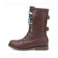thumbnail image 2 of Burudani Women's Ankle Bootie Winter Lace up Mid Calf Military Combat Boots TERRAN BURGUNDY Size 8.5, 2 of 5