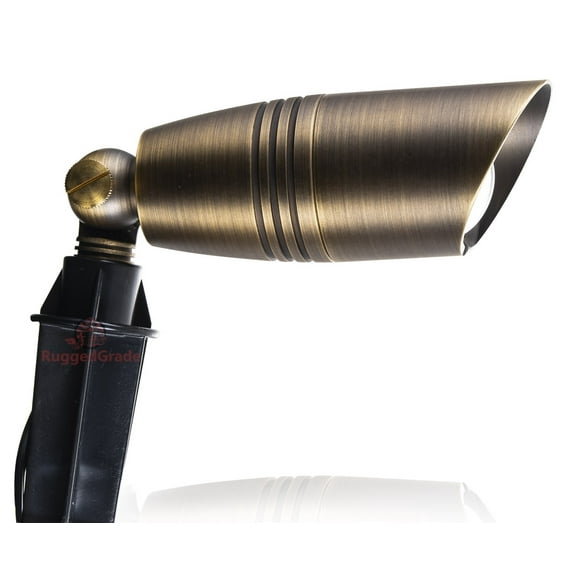 Solid Brass Lyla S Series LED Landscape Light - 5W 2700K LED MR16 Bulb Included - 12v DC Low Voltage Lights