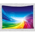 thumbnail image 1 of Colorful Home Decor Tapestry, Funky Pop Art Stylized Radiant Lines in Wave-Like Color Reflections Image, Wall Hanging for Bedroom Living Room Dorm Decor, 60W X 40L Inches, Multi, by Ambesonne, 1 of 2