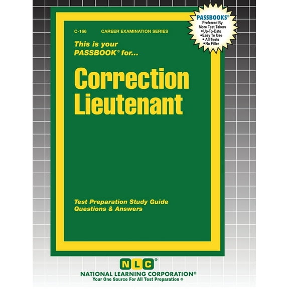 Career Examination Correction Lieutenant, Book 166, (Paperback)