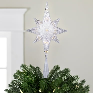 Northlight LED Clear Plastic Crystal Bethlehem Star Christmas Tree Toppers, 11" (11 Count)