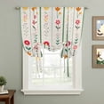 thumbnail image 2 of Spring Floral Tie Up Curtains 45 Inches Long, Kitchen Window Curtains Over Sink, Colorful Summer Flowers Vintage Botanical Small Window Curtains Shade Balloon Curtains Valances for Bedroom 34"x45", 2 of 8