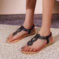 thumbnail image 2 of Cathalem Ladies Beach Footwear Women's Sandals Slip On Flat Sandals Flip Flop Casual Summer Slide Sandals(Black,38), 2 of 5