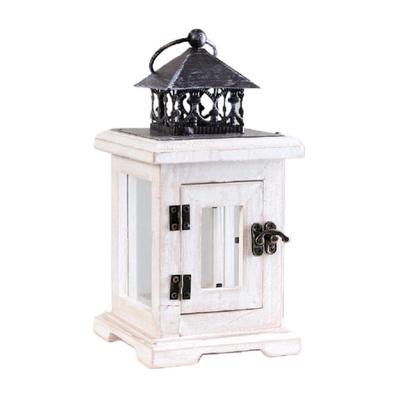 Candle Lantern Decorative Distressed Wood Metal Lantern Wedding Centerpiece