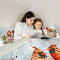 thumbnail image 5 of Manfei Christmas Bird Robin Bedding Comforter Set for Kid, Flower Plant Twin Comforter Sets, Winter Animal Reversible Bedding Set, Lightweight Room Decor, 2-Piece, 5 of 8
