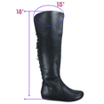 thumbnail image 2 of Women's Back Lace Side Zipper Knee High Casual Flat Heel Boots Shoes, 2 of 3