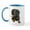 White/Blue Inside, variant on CafePress - Long Hair Brindle Dachshund Puppy - 11 oz Ceramic Mug - Novelty Coffee Tea Cup